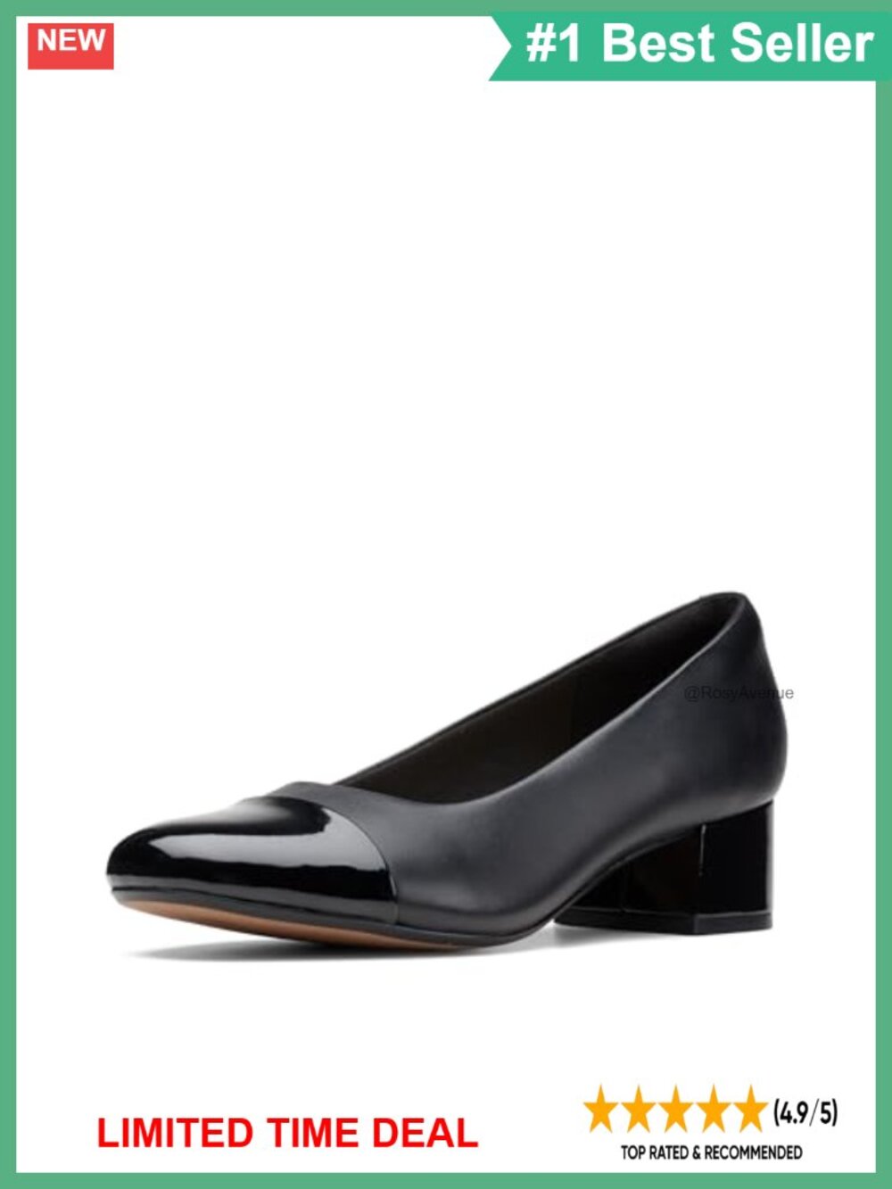 Clarks Marilyn Sara Women's Pumps 9.5W Comfort Low Heel Cap Toe